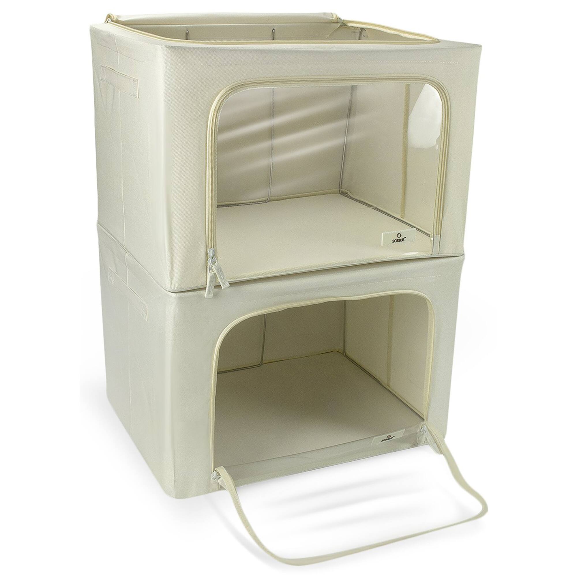 Sorbus Foldable & Stackable Storage Bags with Windows Set